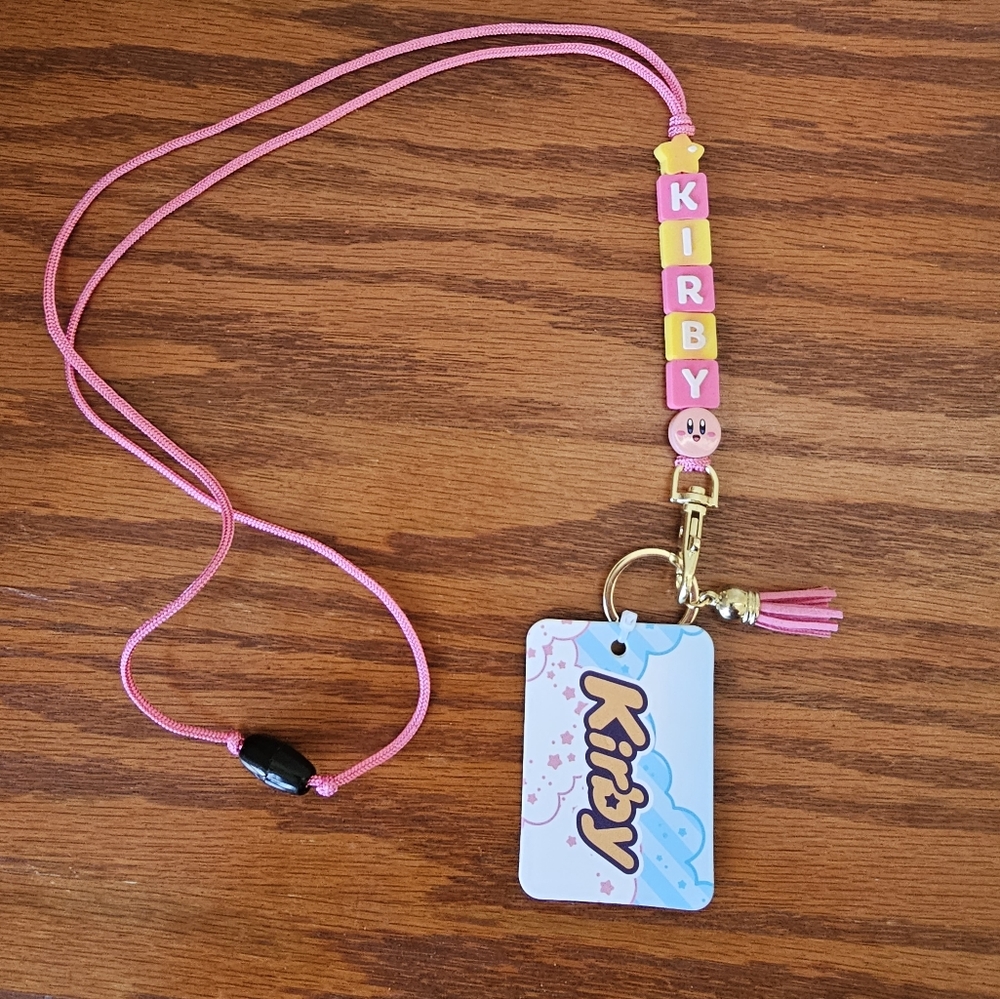 Kirby Lanyard Nintendo Beaded Tassle Bioworld NEW